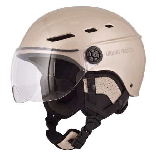 Casque VISOR - Ivoire Irisé M (Casque de protection avec visière et oreillettes)