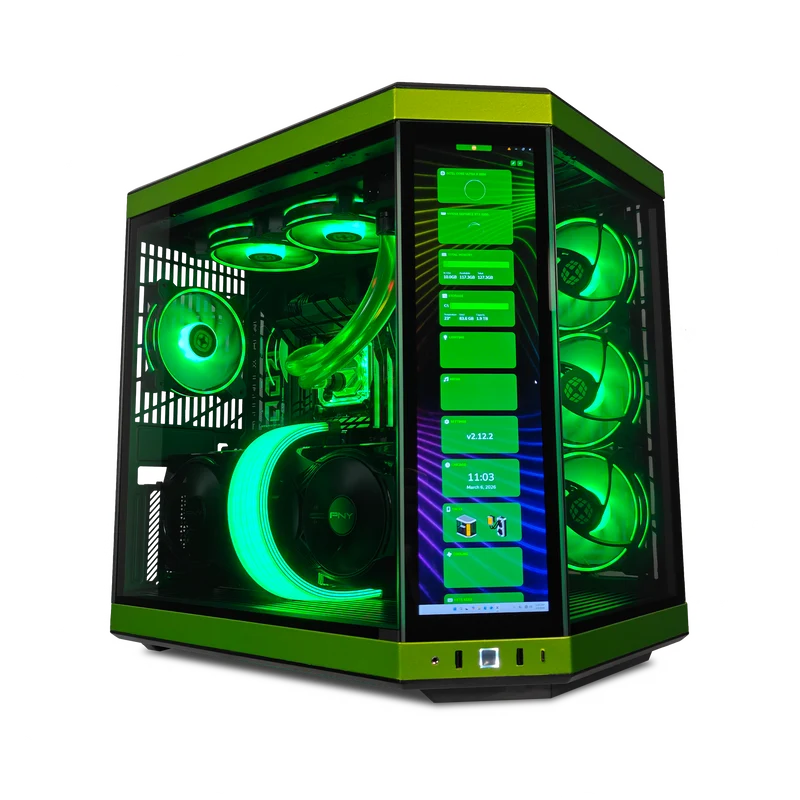 XOTIC PC Y70 Mean Green Gaming PC, NVIDIA GeForce RTX 5090, Core Ultra 9 285K, 64GB DDR5, 4TB SSD