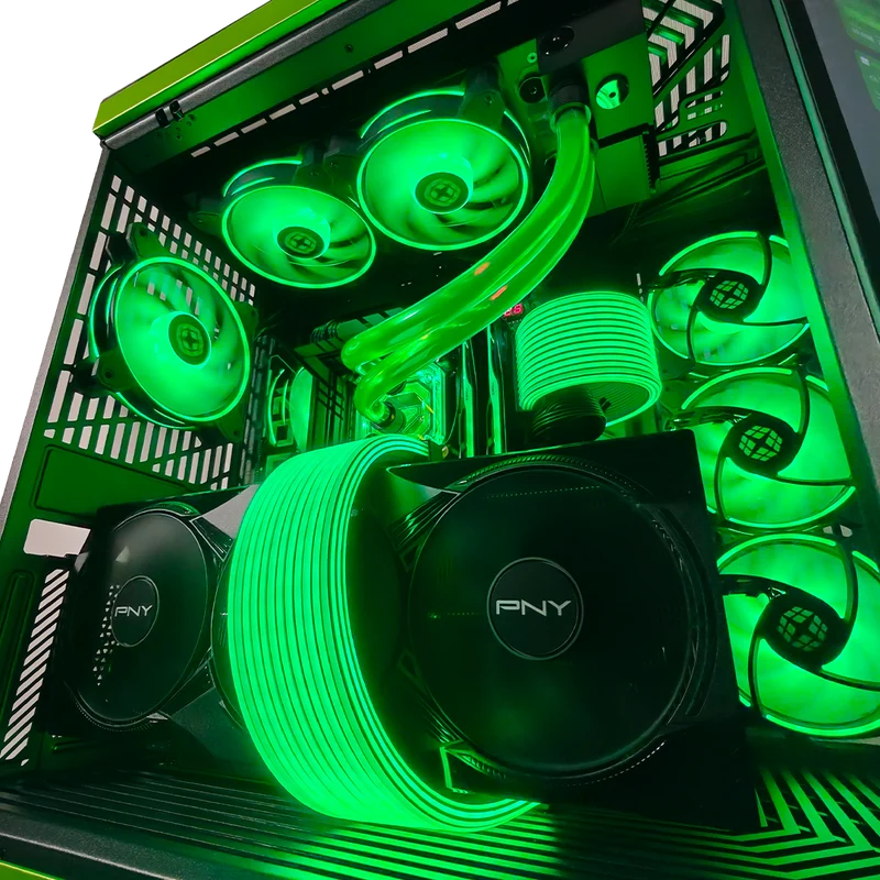XOTIC PC Y70 Mean Green Gaming PC, NVIDIA GeForce RTX 5090, Core Ultra 9 285K, 64GB DDR5, 4TB SSD