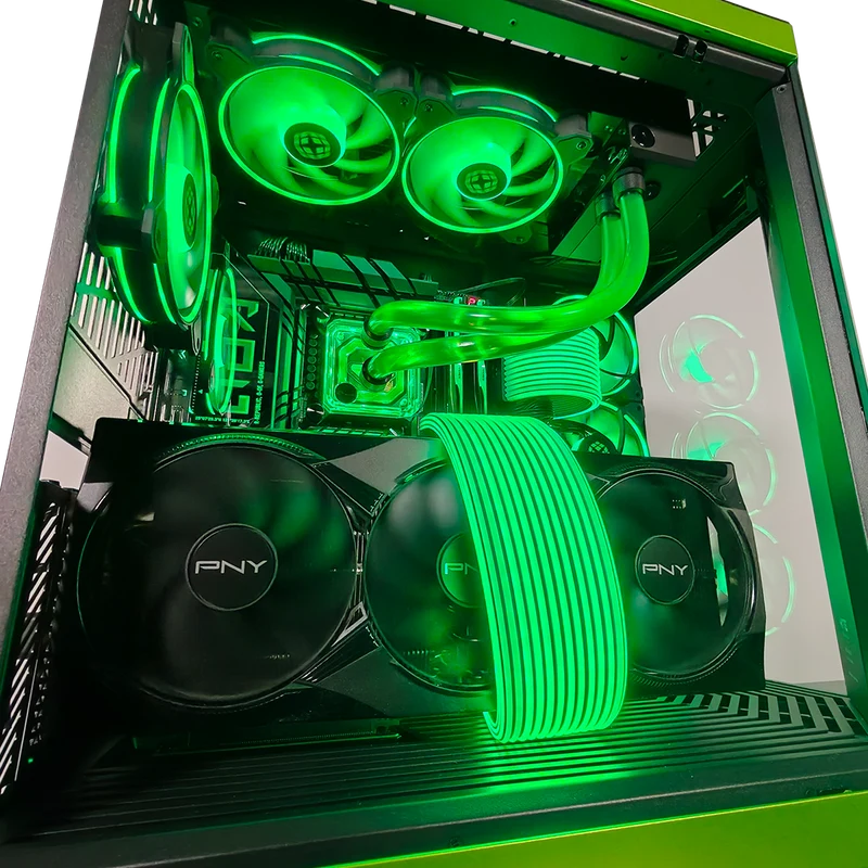 XOTIC PC Y70 Mean Green Gaming PC, NVIDIA GeForce RTX 5090, Core Ultra 9 285K, 64GB DDR5, 4TB SSD