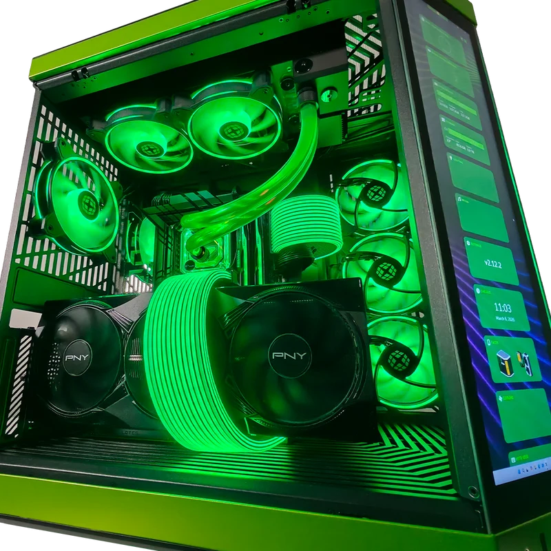 XOTIC PC Y70 Mean Green Gaming PC, NVIDIA GeForce RTX 5090, Core Ultra 9 285K, 64GB DDR5, 4TB SSD