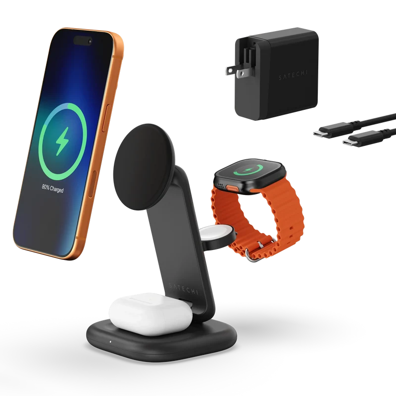 3-in-1 Foldable Wireless Charging Stand with Qi2 25W