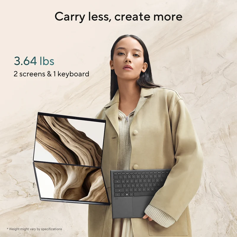 ASUS Zenbook DUO UX8407AA-DS99T, Dual 14” OLED 3K 144Hz Touch Display, Intel Core Ultra 9 386H, Intel Graphics, 32GB RAM, 1TB SSD