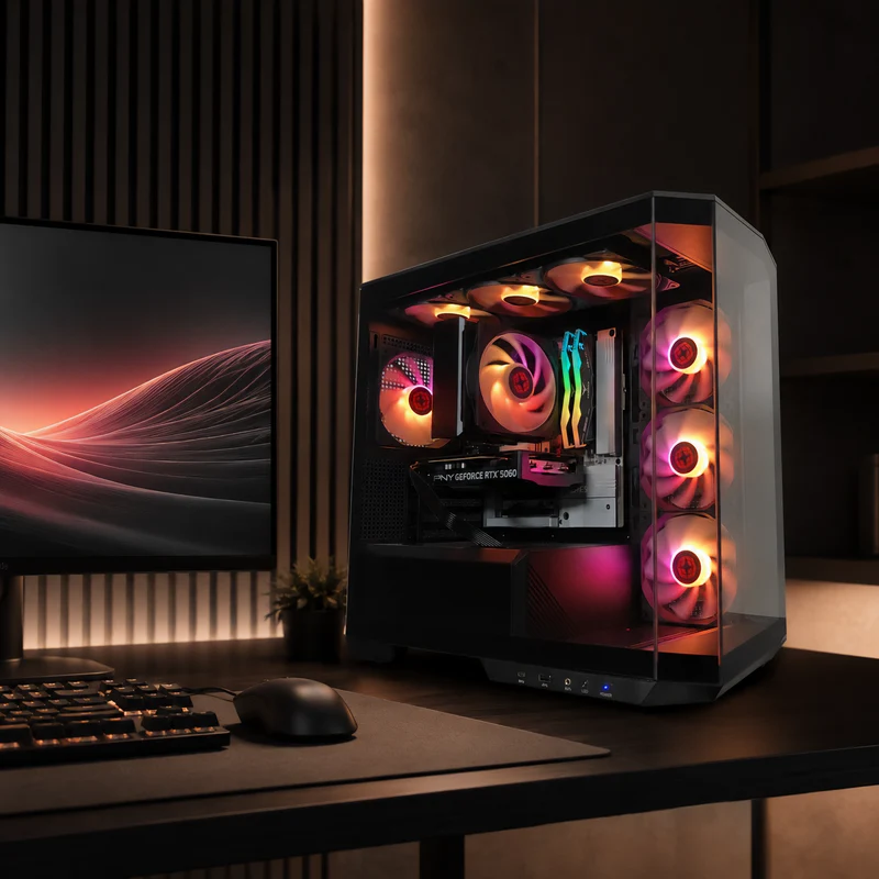 XOTIC PC Project Zero Pano Stealth Premier Gaming PC, AMD Ryzen 7 9700X, NVIDIA GeForce RTX 5060 8GB, 32GB DDR5, 2TB SSD