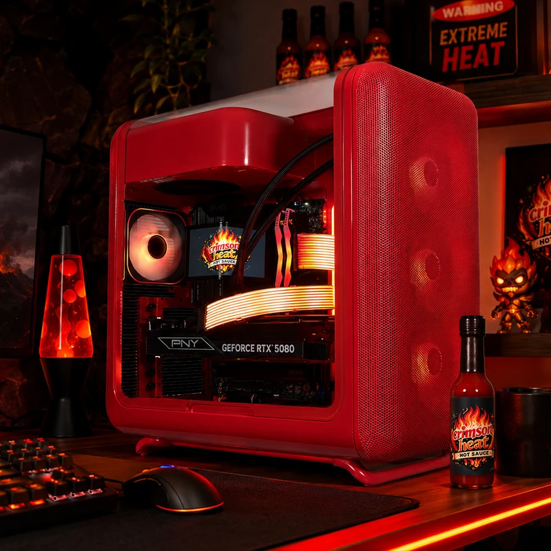 XOTIC PC X50 Crimson Heat Gaming PC, Intel Core Ultra 7 270K Plus, NVIDIA GeForce RTX 5080, 32GB DDR5, 2TB SSD