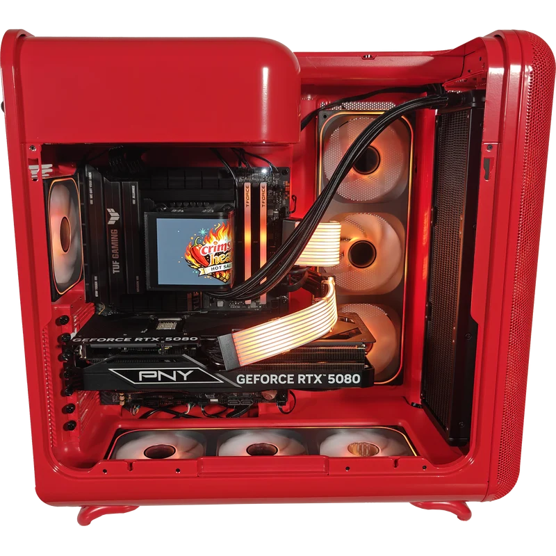 XOTIC PC X50 Crimson Heat Gaming PC, Intel Core Ultra 7 270K Plus, NVIDIA GeForce RTX 5080, 32GB DDR5, 2TB SSD