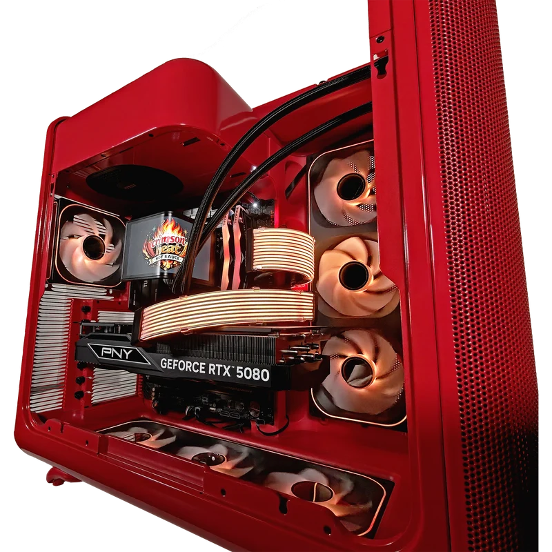 XOTIC PC X50 Crimson Heat Gaming PC, Intel Core Ultra 7 270K Plus, NVIDIA GeForce RTX 5080, 32GB DDR5, 2TB SSD