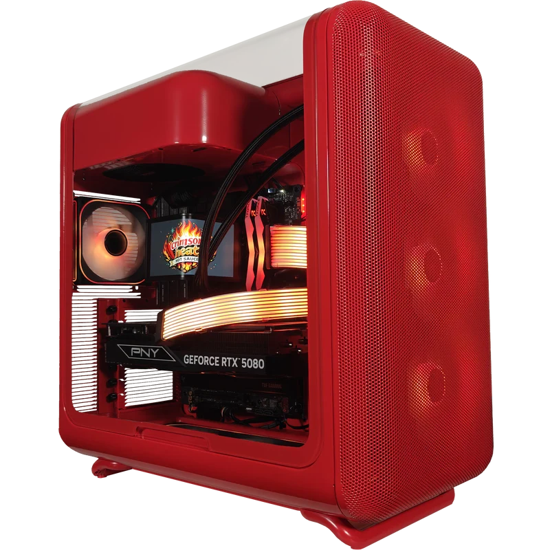 XOTIC PC X50 Crimson Heat Gaming PC, Intel Core Ultra 7 270K Plus, NVIDIA GeForce RTX 5080, 32GB DDR5, 2TB SSD