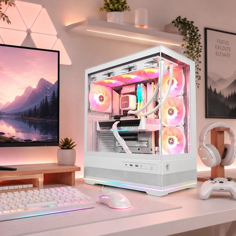 XOTIC PC Project Zero Pano Ghost Gaming PC, NVIDIA GeForce RTX 5070, Core Ultra 7 265K, 32GB DDR5, 1TB SSD