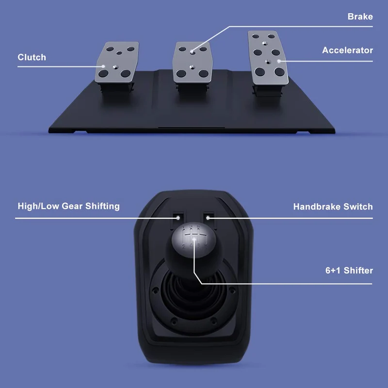 PXN V9 Universal USB Sim Racing Wheel with 3 Pedals and Shifter