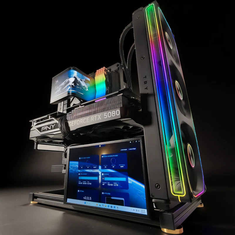XOTIC PC Frameworx Open Air Gaming PC, NVIDIA GeForce RTX 5080, Core i7-14700K, 64GB DDR5, 4TB SSD