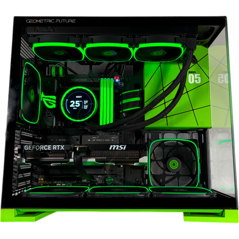 XOTIC PC Geometric Future M5 Black Label Gaming PC, AMD Ryzen 7 9800X3D, NVIDIA GeForce RTX 5080, 64GB RAM, 2TB SSD
