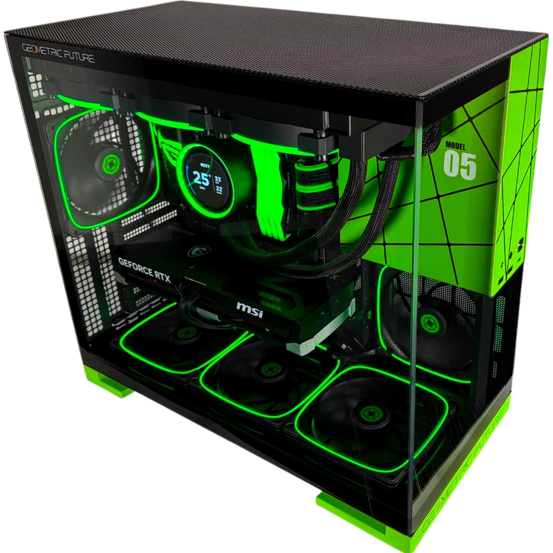 XOTIC PC Geometric Future M5 Black Label Gaming PC, AMD Ryzen 7 9800X3D, NVIDIA GeForce RTX 5080, 64GB RAM, 2TB SSD