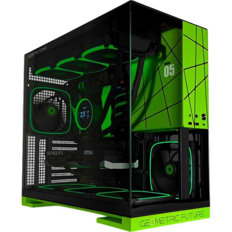 XOTIC PC Geometric Future M5 Black Label Gaming PC, AMD Ryzen 7 9800X3D, NVIDIA GeForce RTX 5080, 64GB RAM, 2TB SSD