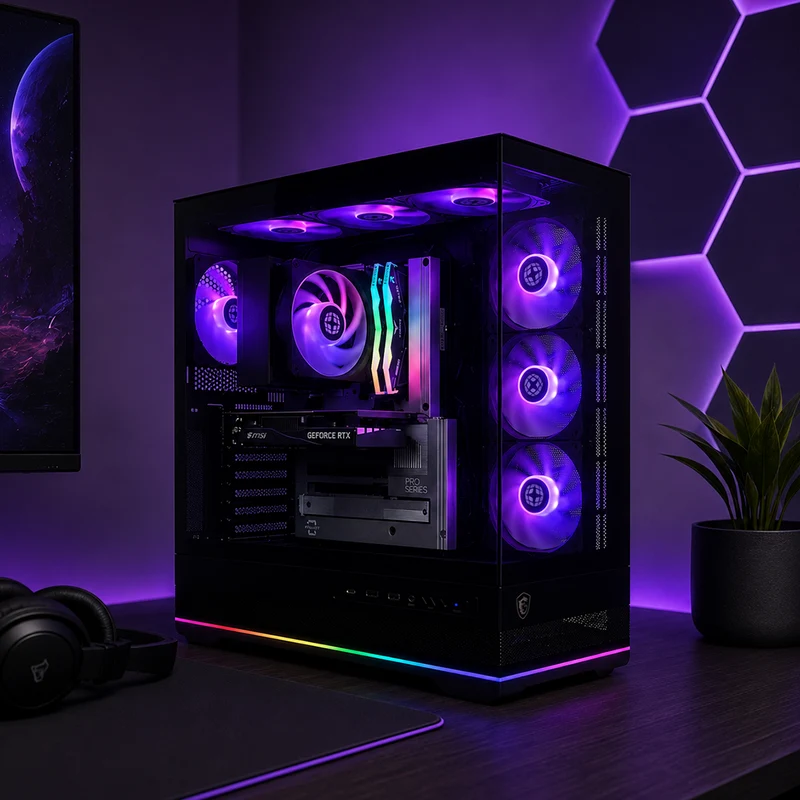 XOTIC PC Project Zero Pano Dark Essential Gaming PC, Intel Core Ultra 5 225F, NVIDIA GeForce RTX 3050, 32GB DDR5, 2TB SSD