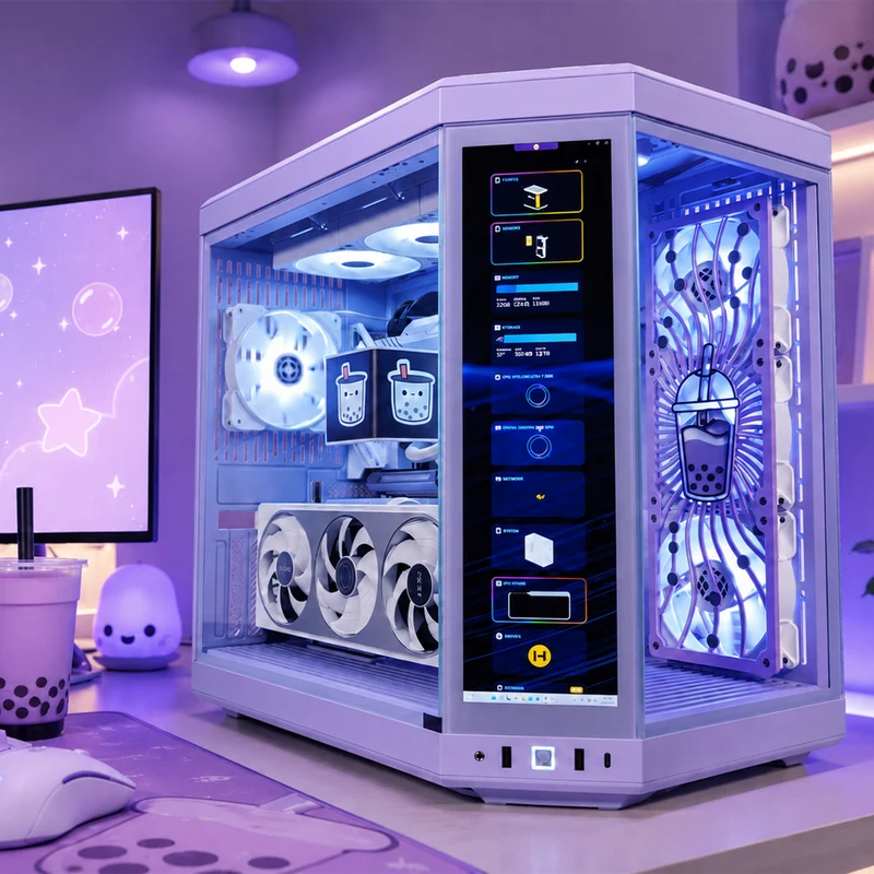 XOTIC PC Y70 Boba Taro Milk Extreme Gaming PC, Intel Core Ultra 7 265K 3.9GHz, NVIDIA GeForce RTX 5070 12GB, 32GB DDR5, 2TB SSD