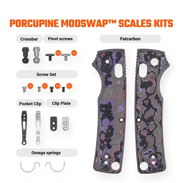 Porcupine ModSwap™ Handle Scales Kit | Fat Carbon Purple Haze