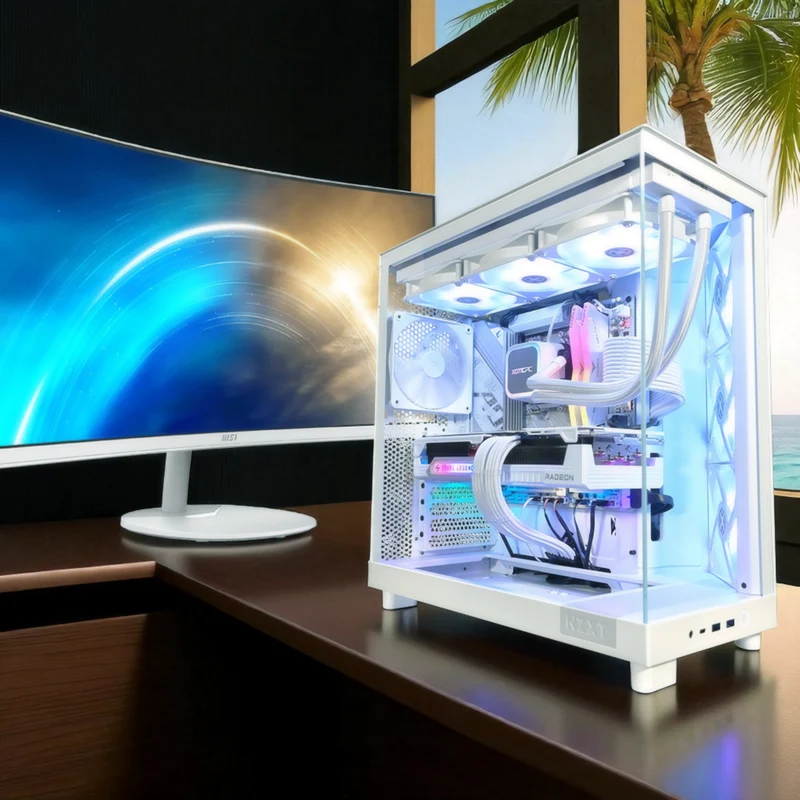 XOTIC PC H6 Ghost Gaming PC, RX 9070 XT, Ryzen 7 9800X3D, 32GB DDR5, 2TB SSD