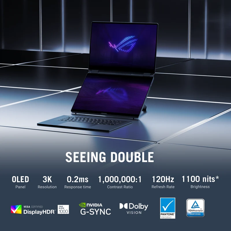 ASUS ROG Zephyrus Duo (2026) GX651AX-DB96 Gaming Laptop, 16" OLED 120Hz Touch Display, Intel Core Ultra 9 386H, NVIDIA GeForce RTX 5090, 32GB RAM, 1TB SSD