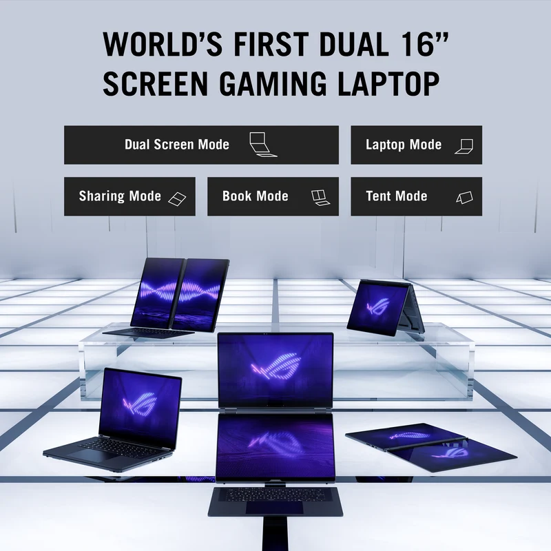 ASUS ROG Zephyrus Duo (2026) GX651AX-DB96 Gaming Laptop, 16" OLED 120Hz Touch Display, Intel Core Ultra 9 386H, NVIDIA GeForce RTX 5090, 32GB RAM, 1TB SSD