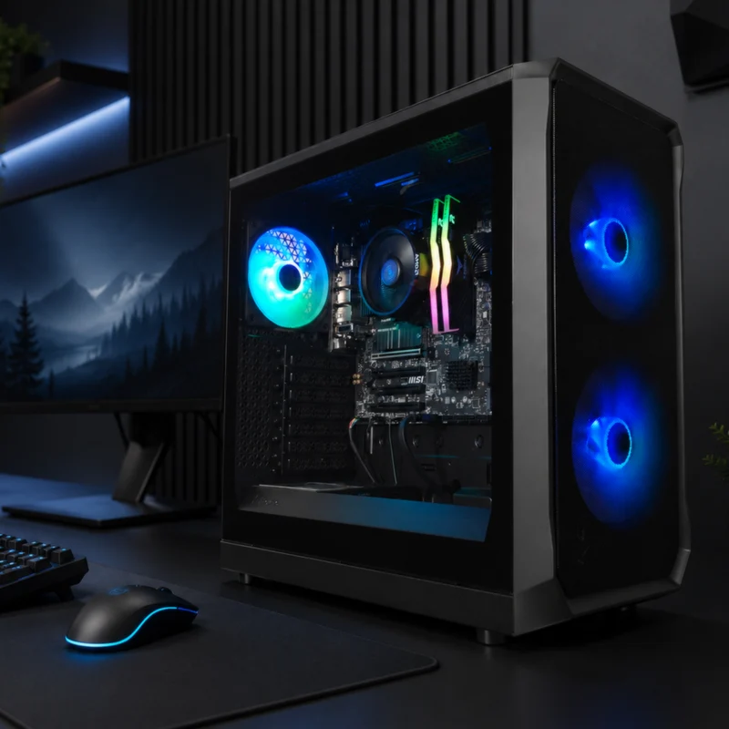 XOTIC PC Focus Optimal Gaming PC, Ryzen 5 5600GT, Radeon Vega, 16GB RAM, 500GB SSD