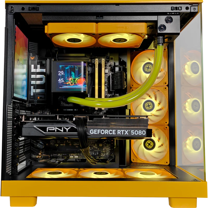 XOTIC PC 380 Bumblebee Optimized Gaming PC, AMD Ryzen 7 9800X3D, NVIDIA GeForce RTX 5080, 32GB RAM, 2TB SSD