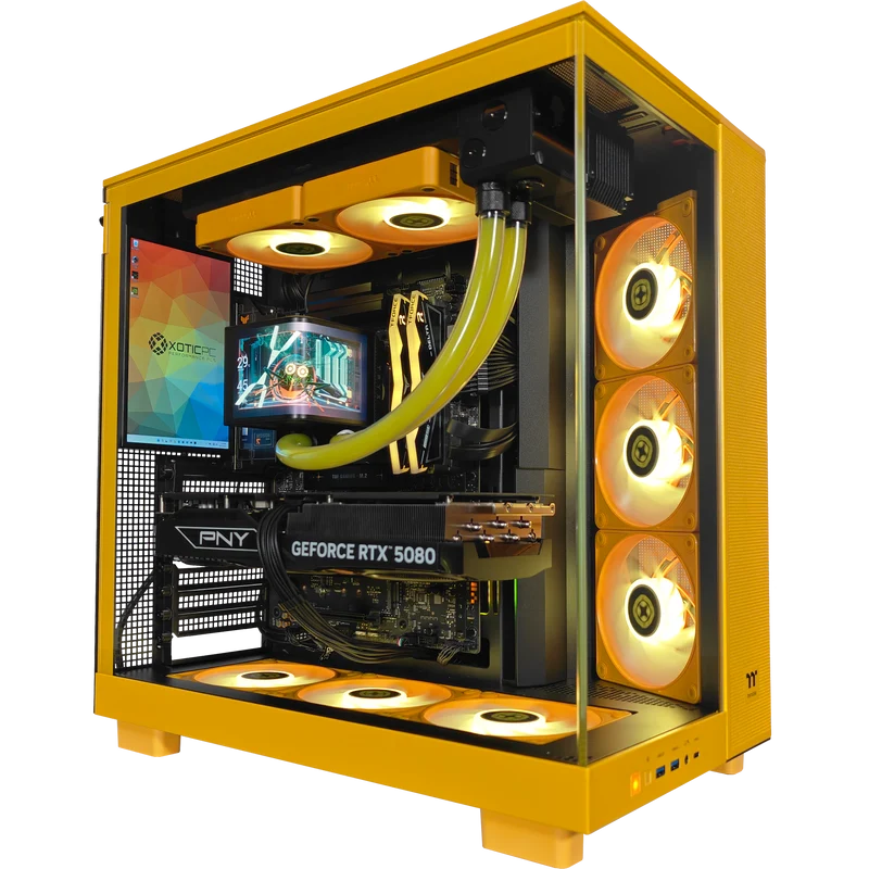 XOTIC PC 380 Bumblebee Optimized Gaming PC, AMD Ryzen 7 9800X3D, NVIDIA GeForce RTX 5080, 32GB RAM, 2TB SSD