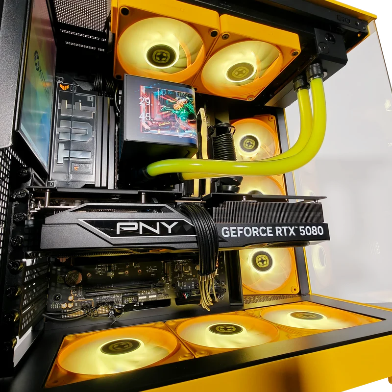 XOTIC PC 380 Bumblebee Optimized Gaming PC, AMD Ryzen 7 9800X3D, NVIDIA GeForce RTX 5080, 32GB RAM, 2TB SSD