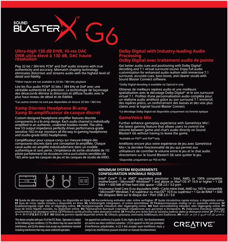 Creative Sound BlasterX G6 Amplifier