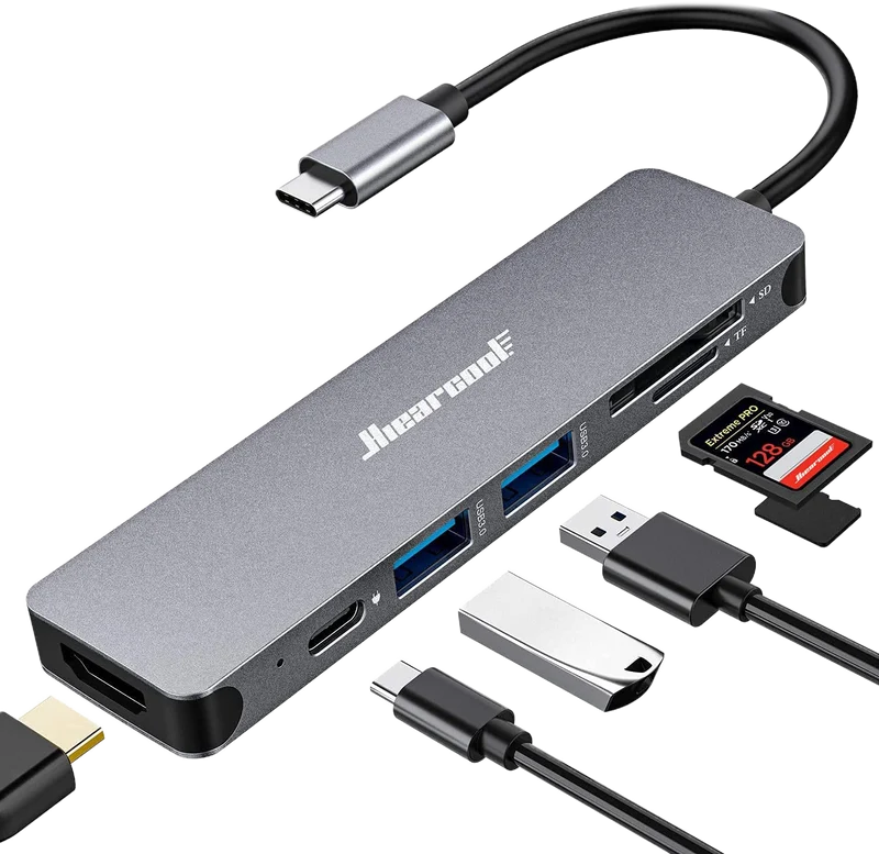 XOTIC PC USB C Hub Multiport Adapter - 7 in 1 Dongle