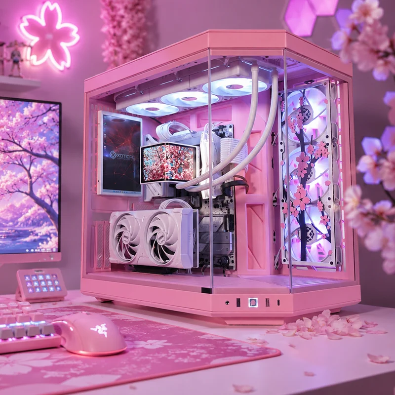 XOTIC PC Sakura Y70 Extreme Gaming PC, Intel Core Ultra 7 265K, NVIDIA GeForce RTX 5070, 32GB DDR5, 2TB SSD, Desktop