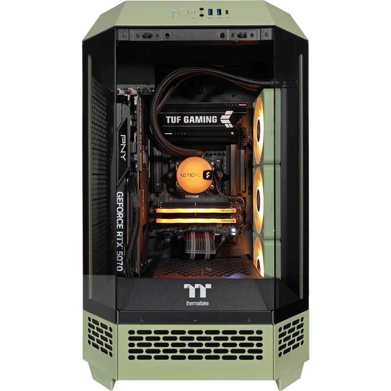 XOTIC PC BioHazard Tower 300 Optimized Gaming PC, AMD Ryzen 7 9700X, NVIDIA GeForce RTX 5070, 32GB RAM, 2TB SSD