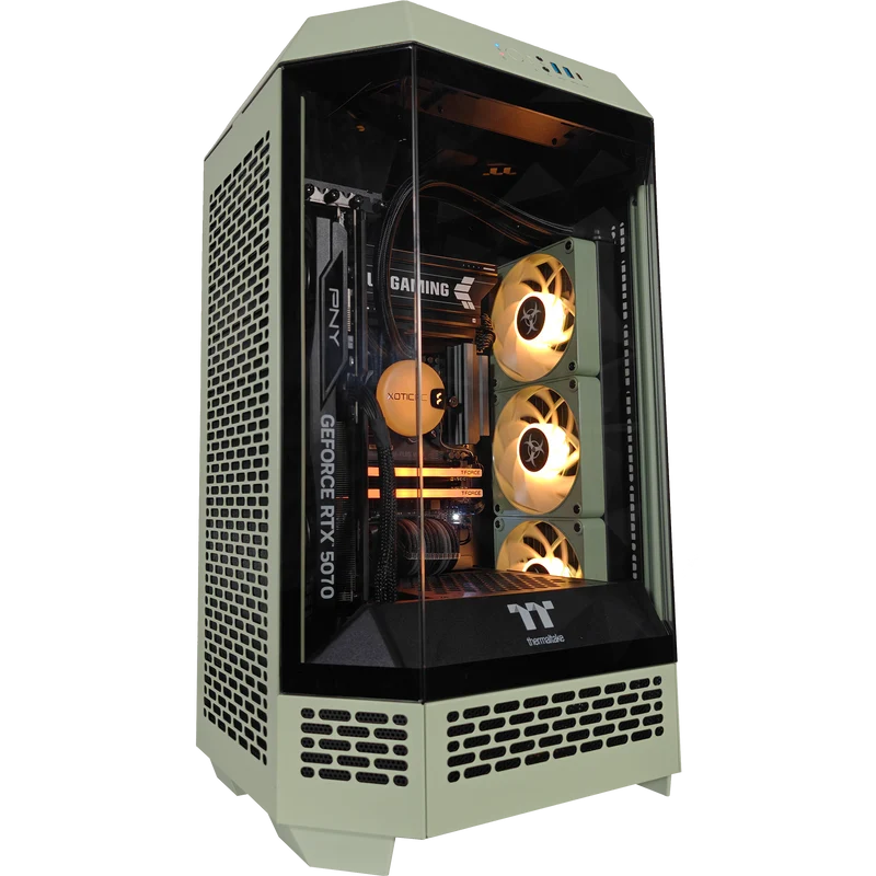 XOTIC PC BioHazard Tower 300 Optimized Gaming PC, AMD Ryzen 7 9700X, NVIDIA GeForce RTX 5070, 32GB RAM, 2TB SSD