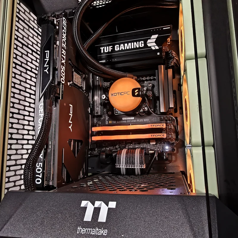 XOTIC PC BioHazard Tower 300 Optimized Gaming PC, AMD Ryzen 7 9700X, NVIDIA GeForce RTX 5070, 32GB RAM, 2TB SSD