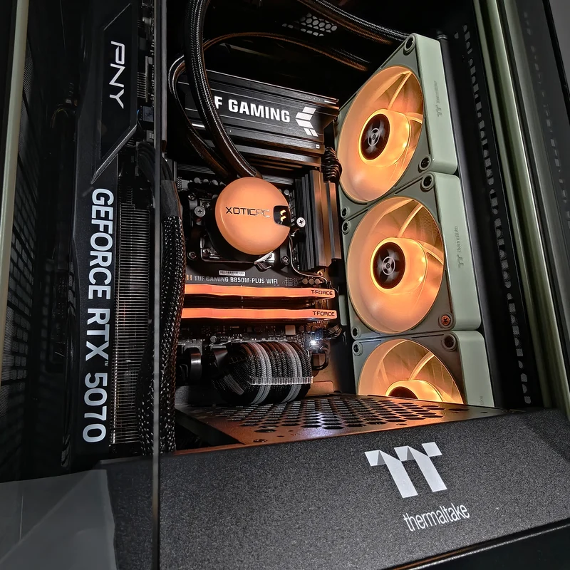 XOTIC PC BioHazard Tower 300 Optimized Gaming PC, AMD Ryzen 7 9700X, NVIDIA GeForce RTX 5070, 32GB RAM, 2TB SSD