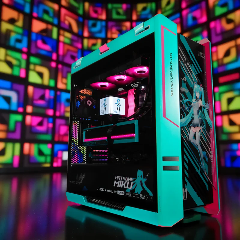 XOTIC PC ROG Strix Helios II Hatsune Miku Gaming PC, AMD Ryzen 7 9800X3D, NVIDIA GeForce RTX 5080, 64GB DDR5, 4TB SSD