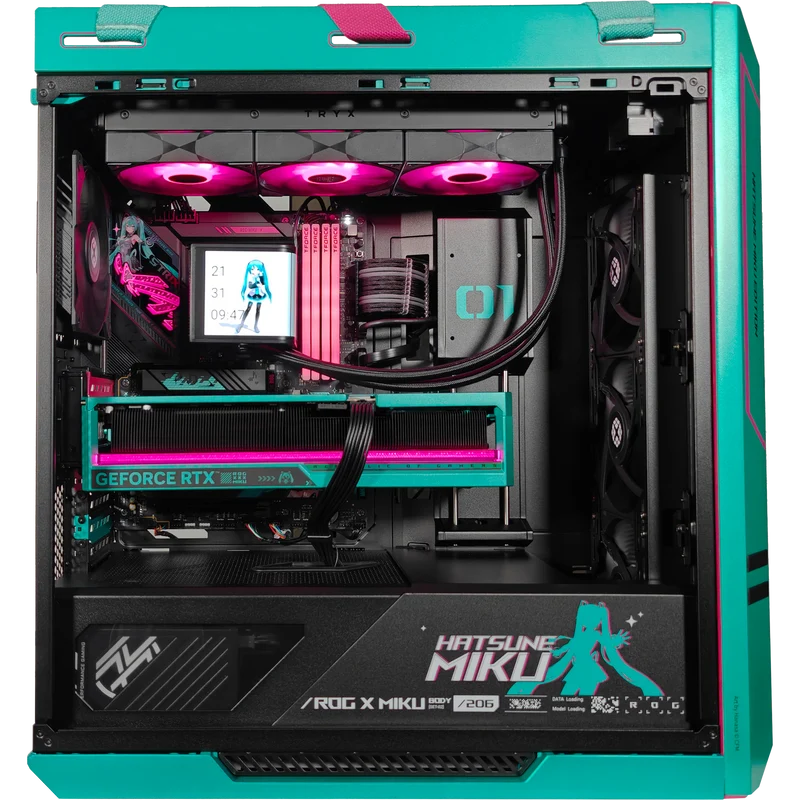 XOTIC PC ROG Strix Helios II Hatsune Miku Gaming PC, AMD Ryzen 7 9800X3D, NVIDIA GeForce RTX 5080, 64GB DDR5, 4TB SSD
