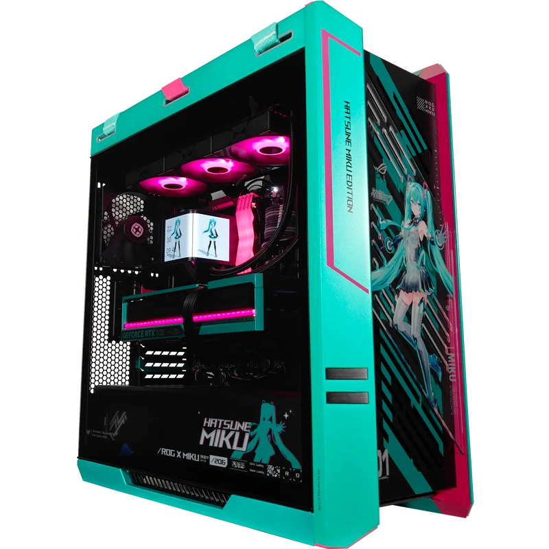 XOTIC PC ROG Strix Helios II Hatsune Miku Gaming PC, AMD Ryzen 7 9800X3D, NVIDIA GeForce RTX 5080, 64GB DDR5, 4TB SSD