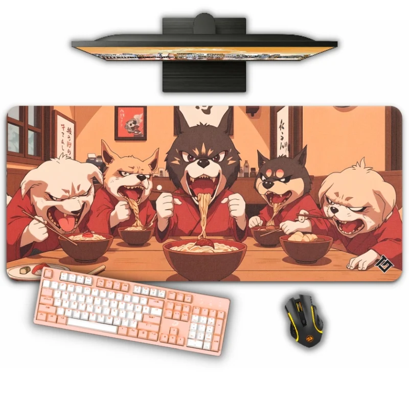 Tapis de Souris "CHIENS MÉCHANTS DANS UN RESTAURANT JAPONAIS"