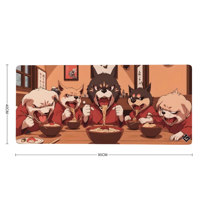 Tapis de Souris "CHIENS MÉCHANTS DANS UN RESTAURANT JAPONAIS"