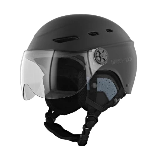 Casque de protection avec visière et cache-oreilles détachables VISOR - NOIR TAILLE L