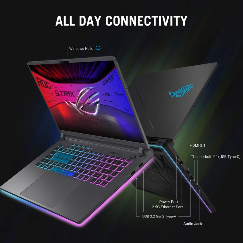 ASUS ROG Strix G16 G615JMR-DS94 Gaming Laptop, 16" FHD+ 165Hz Display, Intel Core i9-14900HX, NVIDIA GeForce RTX 5060, 16GB RAM, 1TB SSD