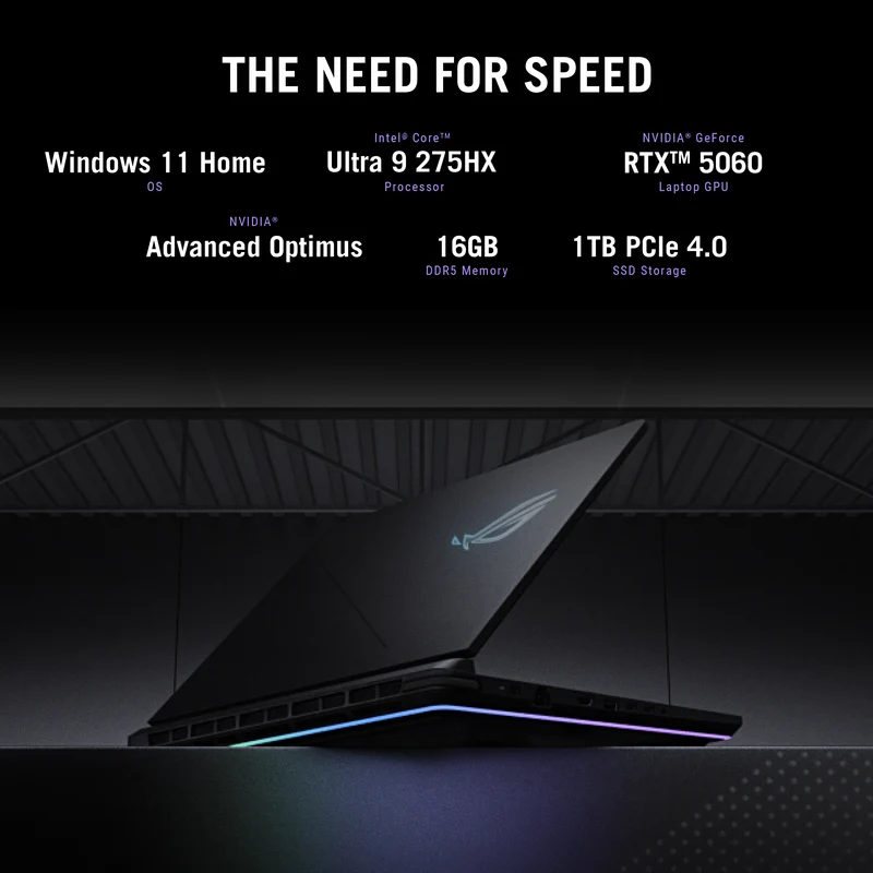 ASUS ROG Strix G16 G615JMR-DS94 Gaming Laptop, 16" FHD+ 165Hz Display, Intel Core i9-14900HX, NVIDIA GeForce RTX 5060, 16GB RAM, 1TB SSD