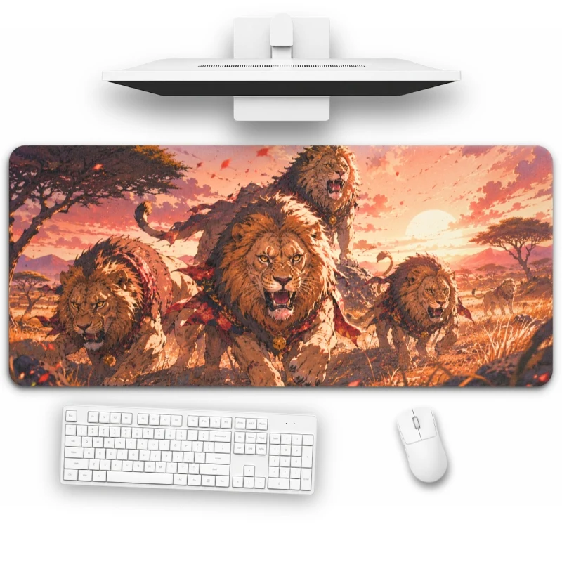 Tapis de Souris "Lions guerriers dans la Savane"