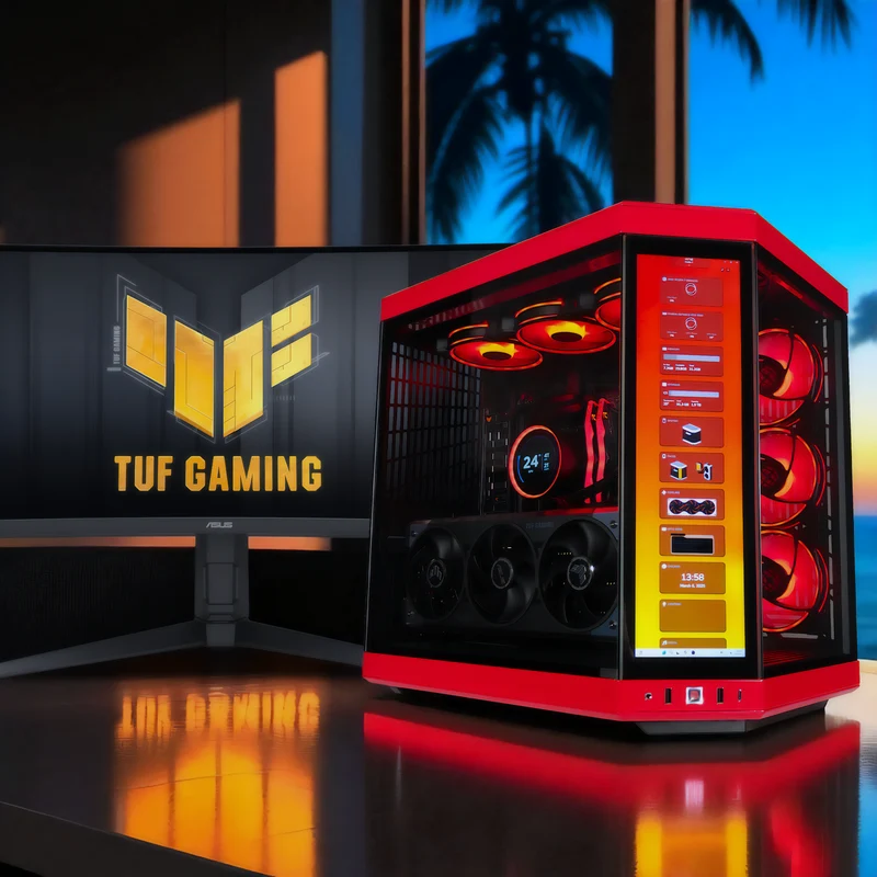 XOTIC PC Y70 Red Eye X3D Gaming PC, NVIDIA GeForce RTX 5080, Ryzen 7 9800X3D, 32GB DDR5, 2TB SSD