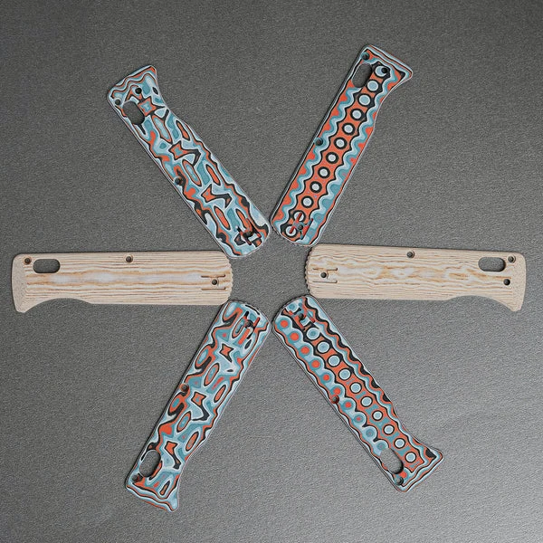 Vombat Handle Scales - Bamboo Micarta Sahara Drift