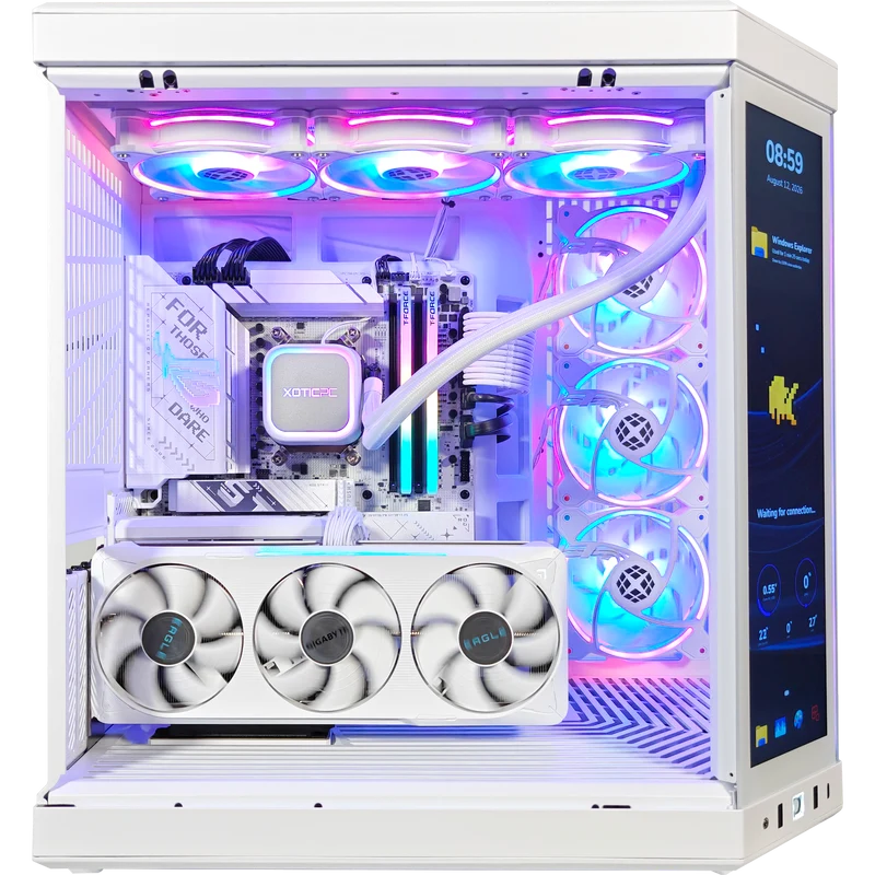 XOTIC PC Y70 Ghost Gaming PC, NVIDIA GeForce RTX 5070, Ryzen 7 9800X3D, 32GB DDR5, 2TB SSD