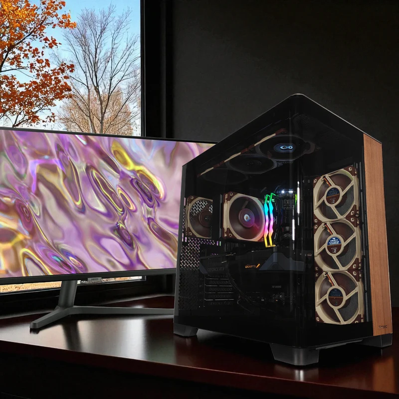 XOTIC PC C8 Wood Gaming PC, NVIDIA GeForce RTX 5070, Core Ultra 7 265K, 32GB DDR5, 2TB SSD