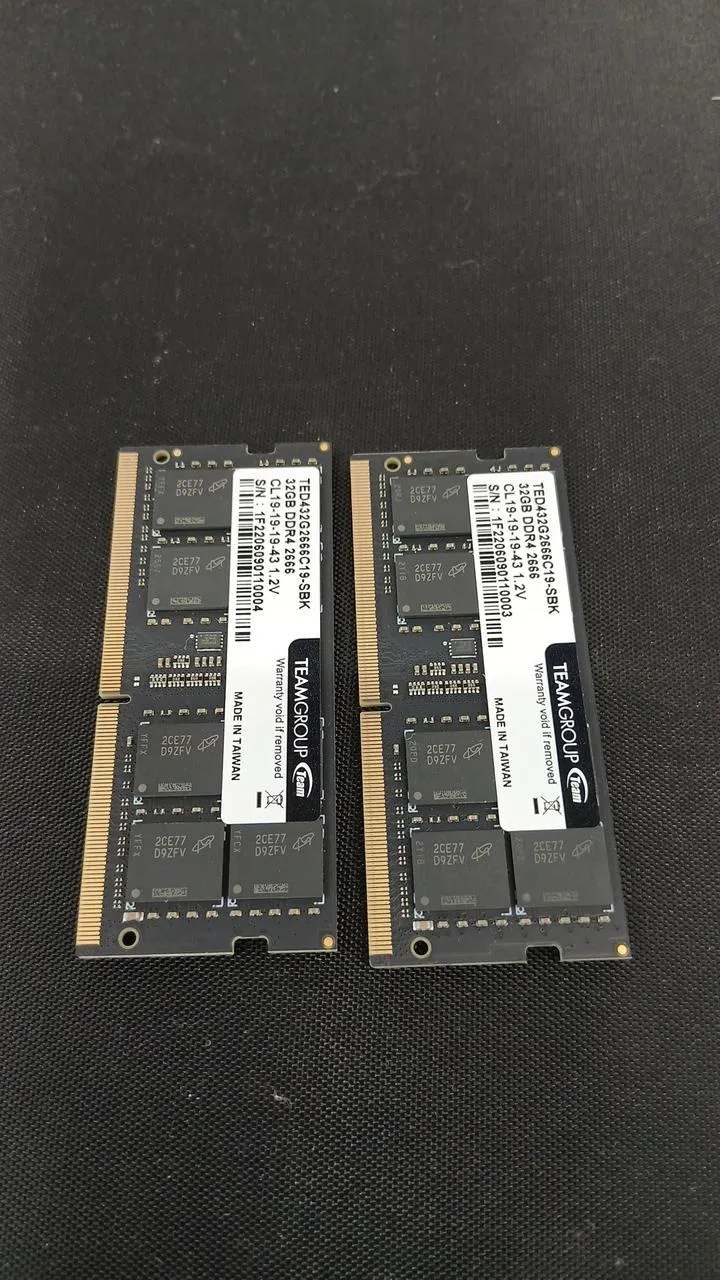 TEAMGROUP Laptop PC Memory 32GB x 2/2666 (64GB) TED432G2666C19-SBK