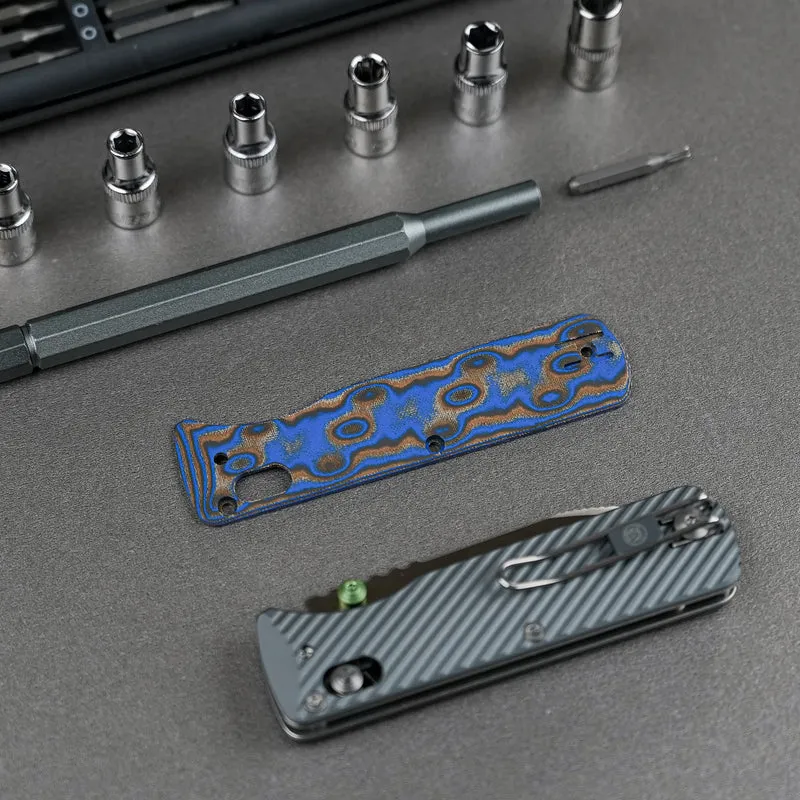 Vombat Handle Scales - Blue Ocean Micarta